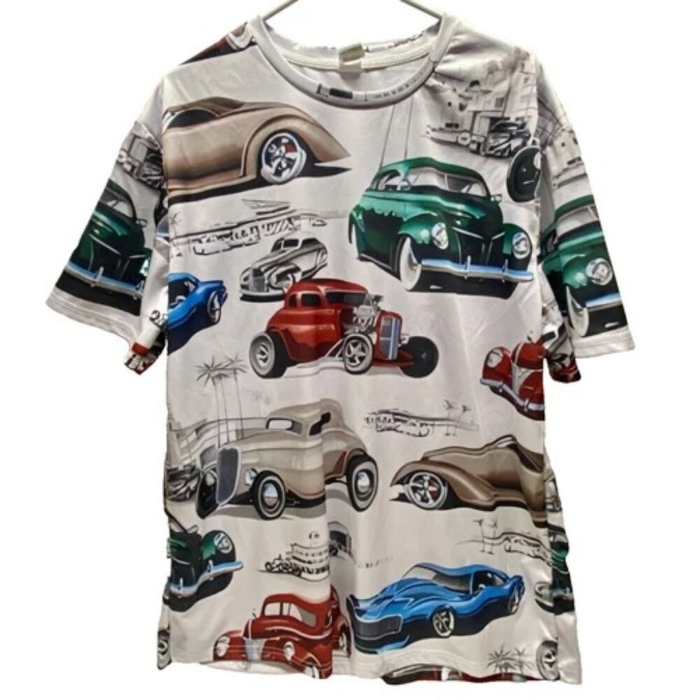 Classic Hot‎ Rods Shirt Men's XXXL Performance Short Sleeve Graphic Cars Tee EUC